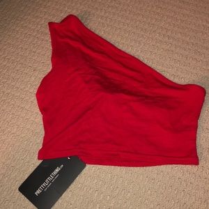 PLT one shoulder crop top